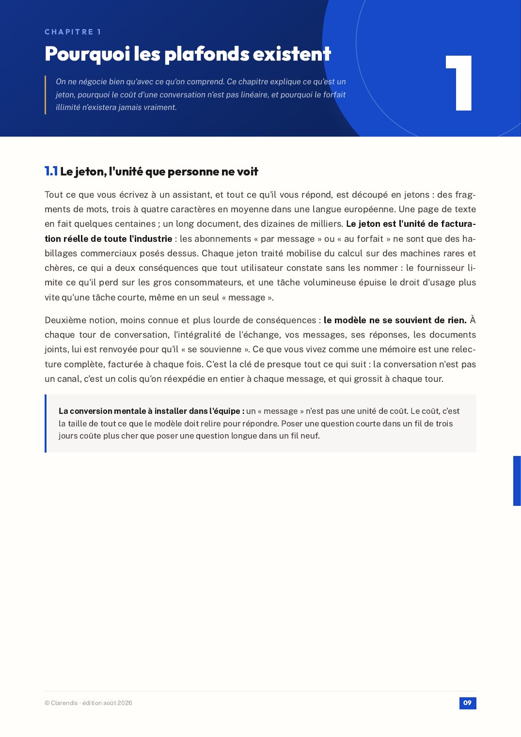 Page 9 du livre blanc « Plafonds d’usage : produire avec l’IA sans acheter du temps »