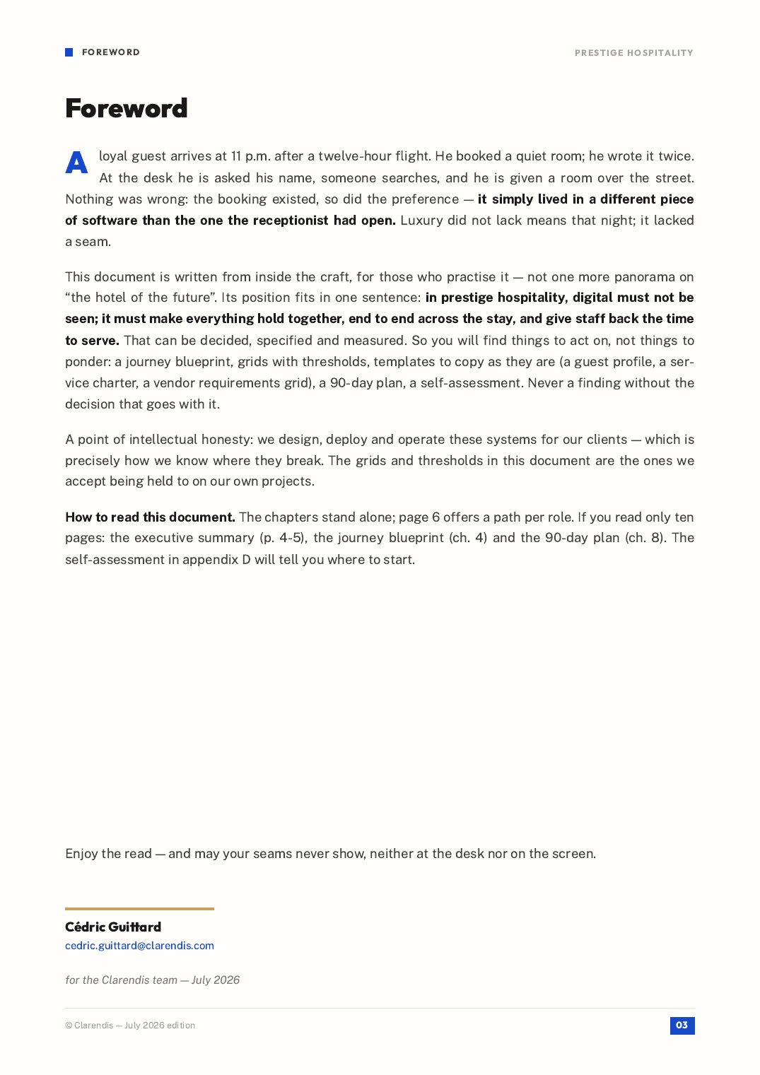 Page 3 of the white paper “Luxury Hospitality: Orchestrating a Seamless Experience”