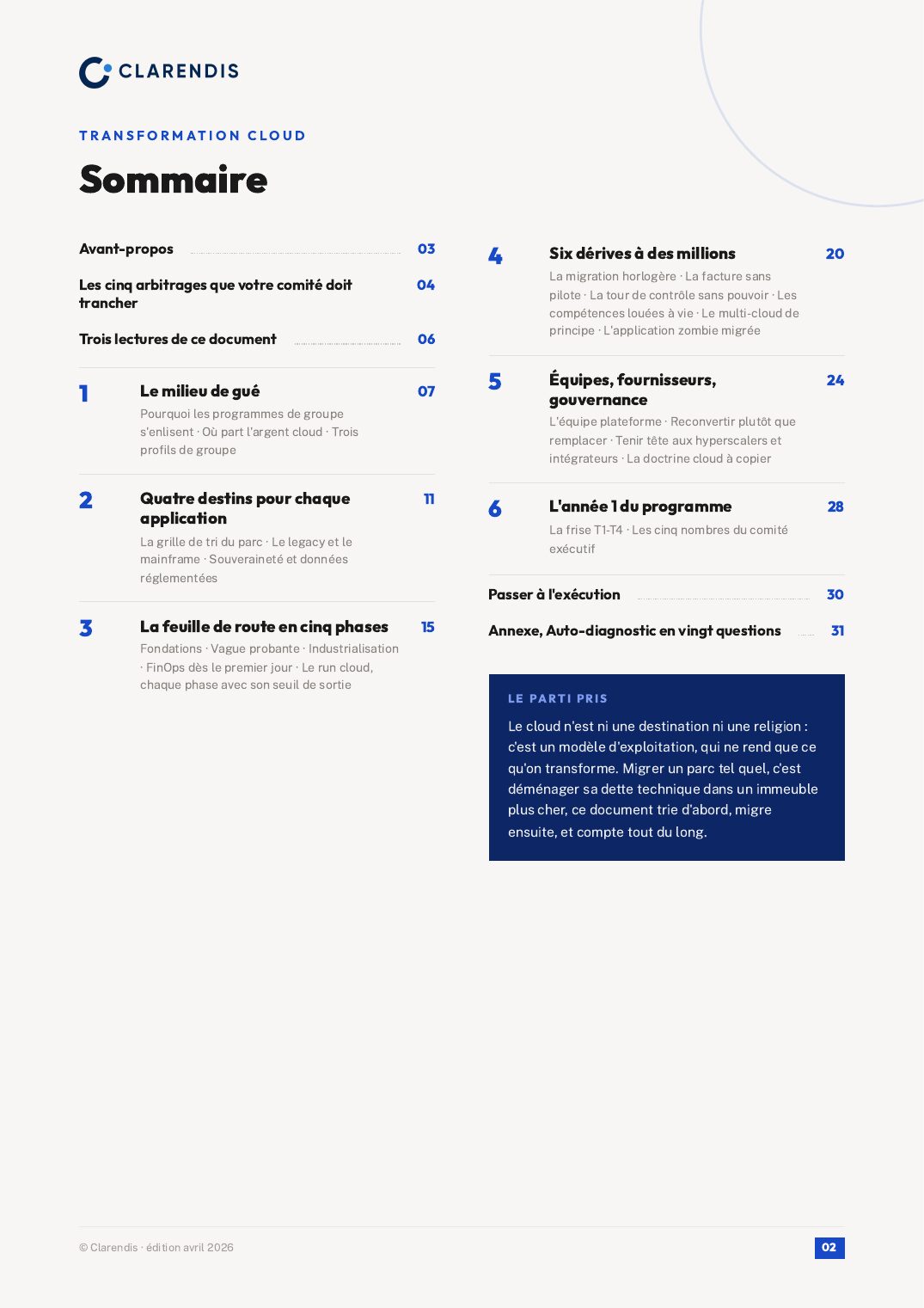 Page 2 du livre blanc « Transformation Cloud : Feuille de route pour les grands groupes »