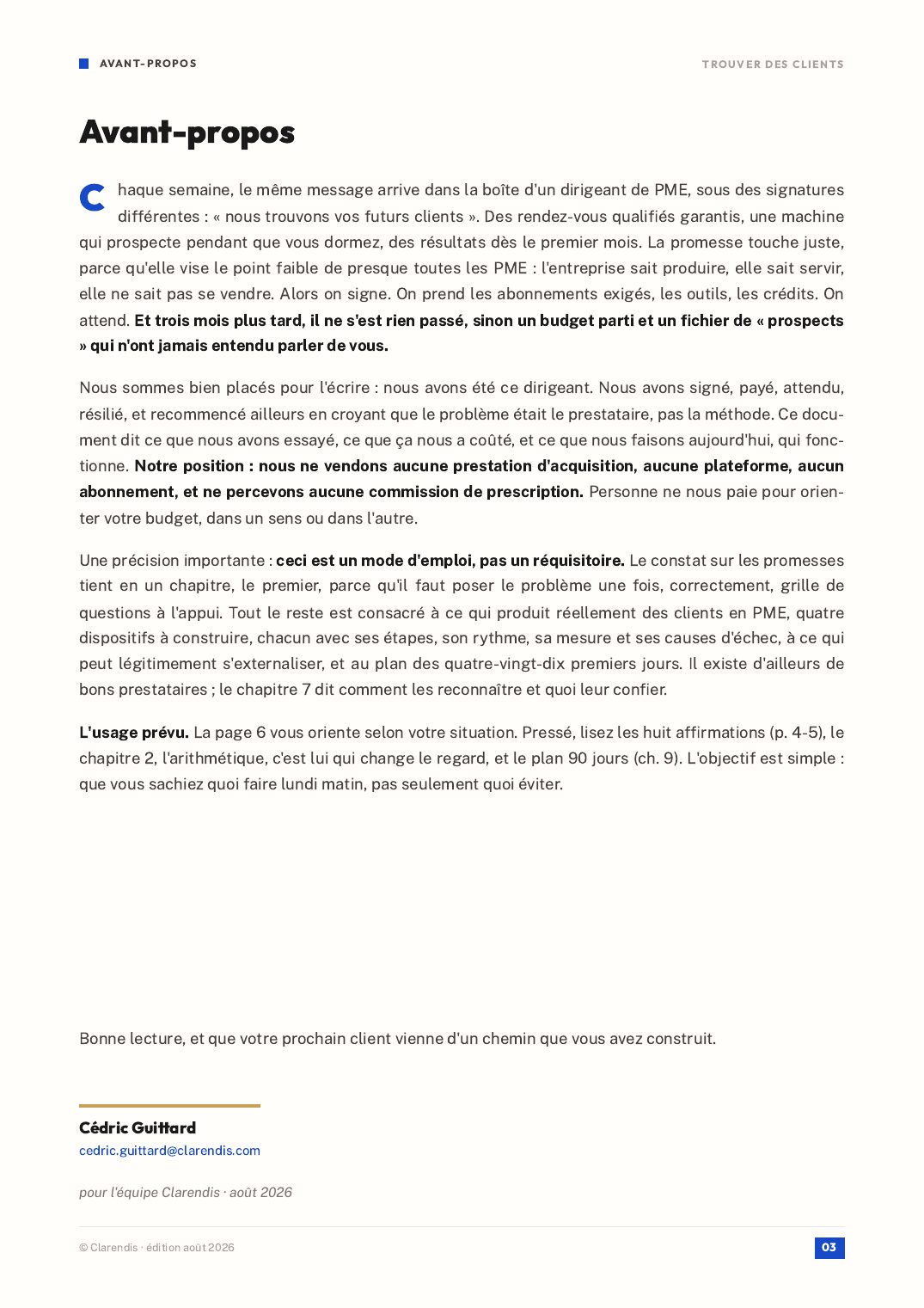 Page 3 du livre blanc « Trouver des clients : ce que la prospection externalisée ne fait pas à votre place »