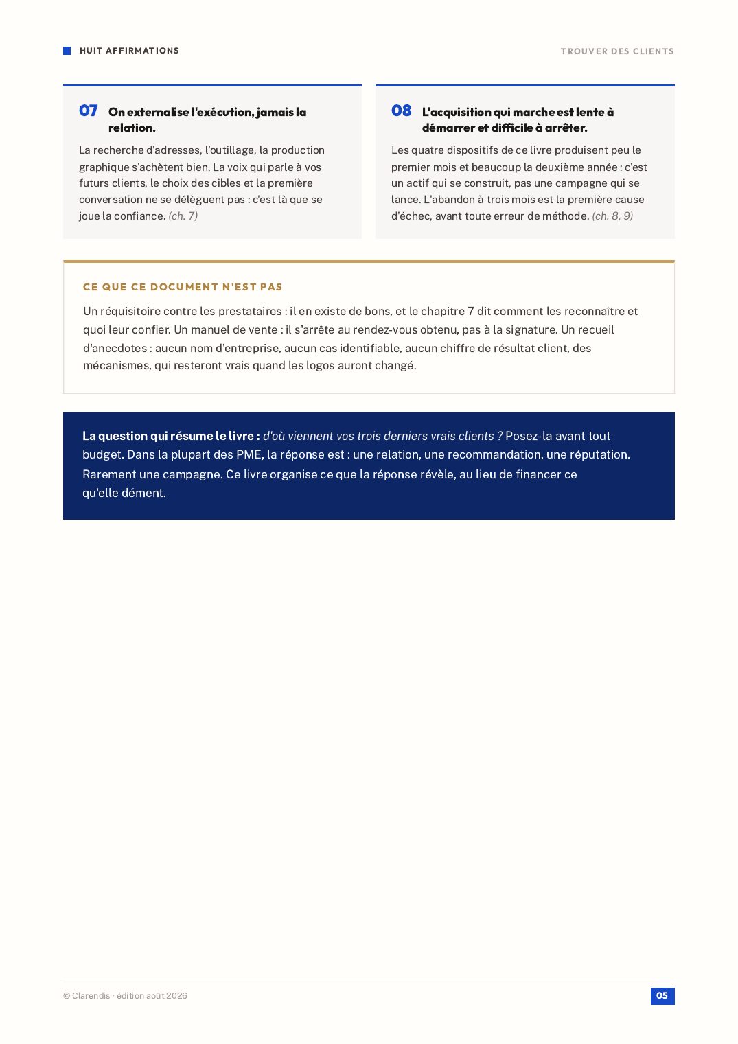Page 5 du livre blanc « Trouver des clients : ce que la prospection externalisée ne fait pas à votre place »