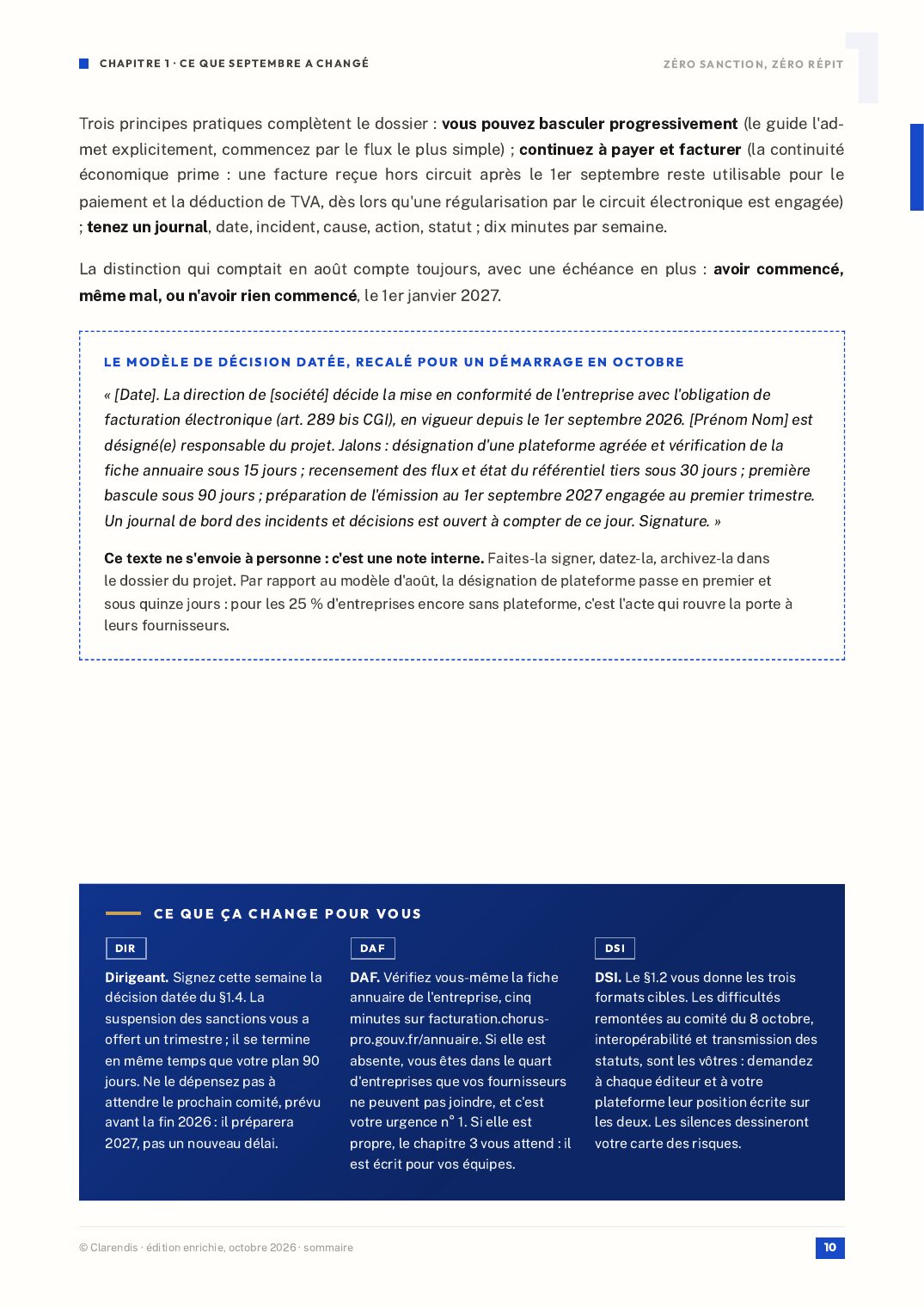 Page 10 du livre blanc « Zéro sanction, zéro répit : facturation électronique, édition enrichie »