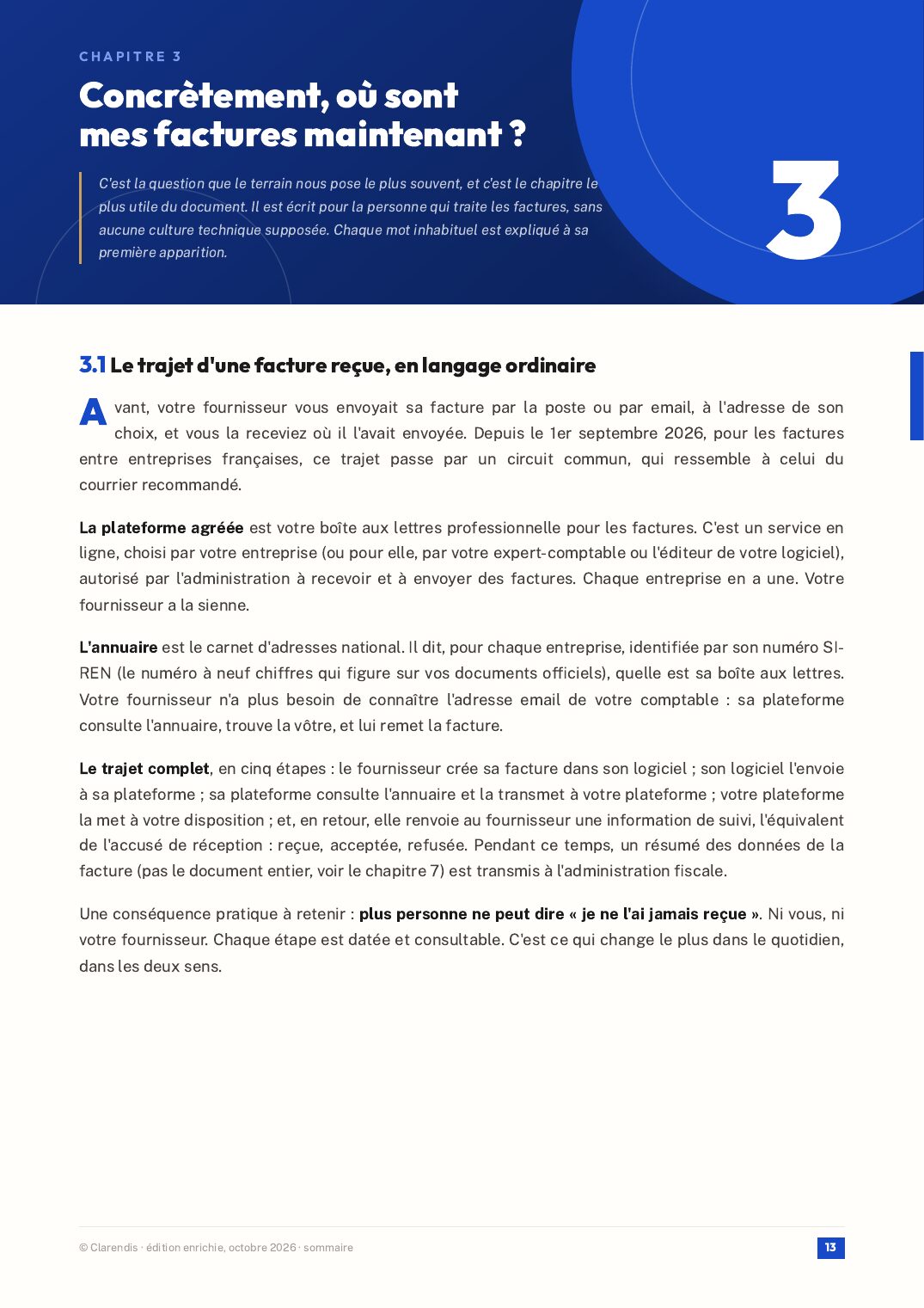 Page 13 du livre blanc « Zéro sanction, zéro répit : facturation électronique, édition enrichie »