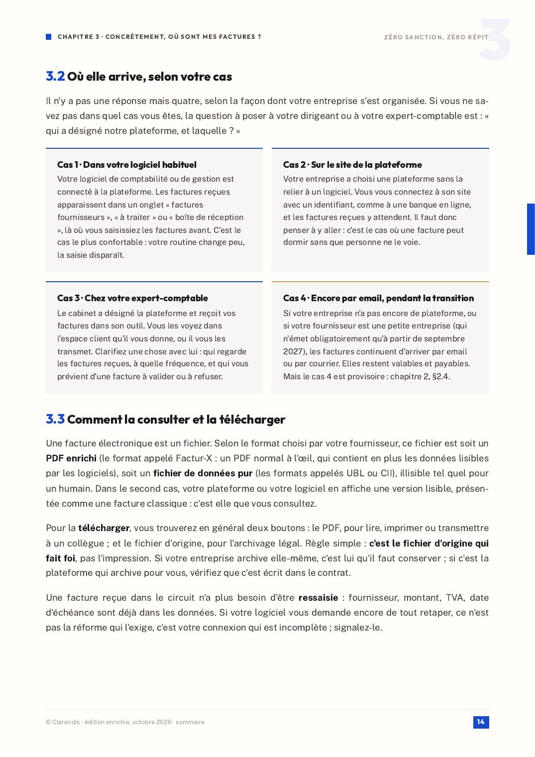 Page 14 du livre blanc « Zéro sanction, zéro répit : facturation électronique, édition enrichie »