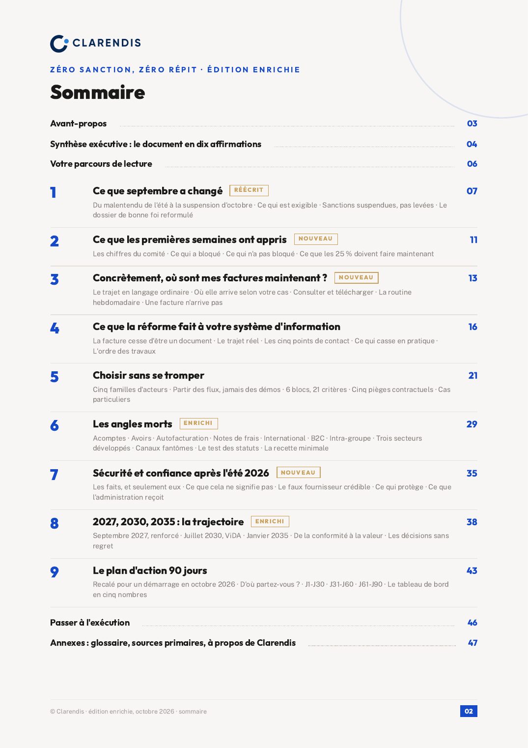 Page 2 du livre blanc « Zéro sanction, zéro répit : facturation électronique, édition enrichie »